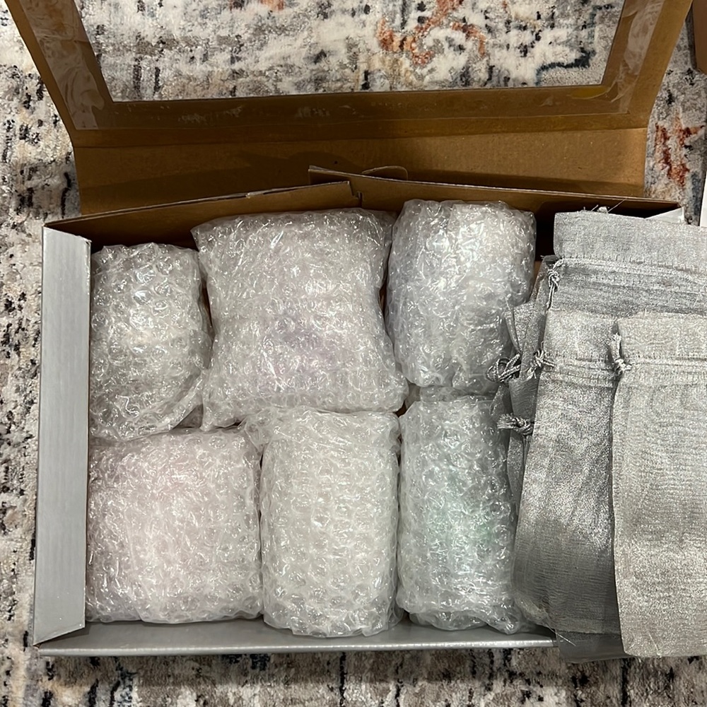 Mercury Glass Ornaments, set of 6 by Plow & Hearth with silvery ribbon - Picture 2 of 11